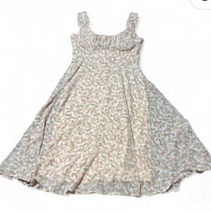 Connected Apparel Floral Peach Midi Dress